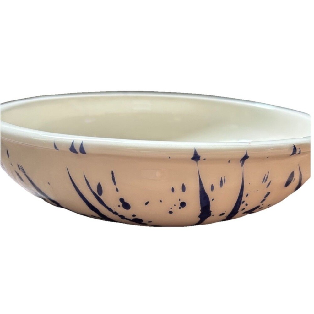 Canvas Home Montauk Large Bowl , Splatter  Hand Painted Porcelain NIB